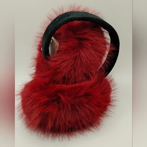 Luxurious Red Faux Fur Earmuffs BNWT
